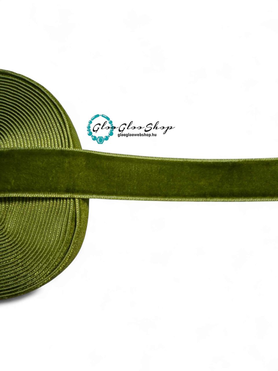 Bársony szalag 20 mm - olíva zöld